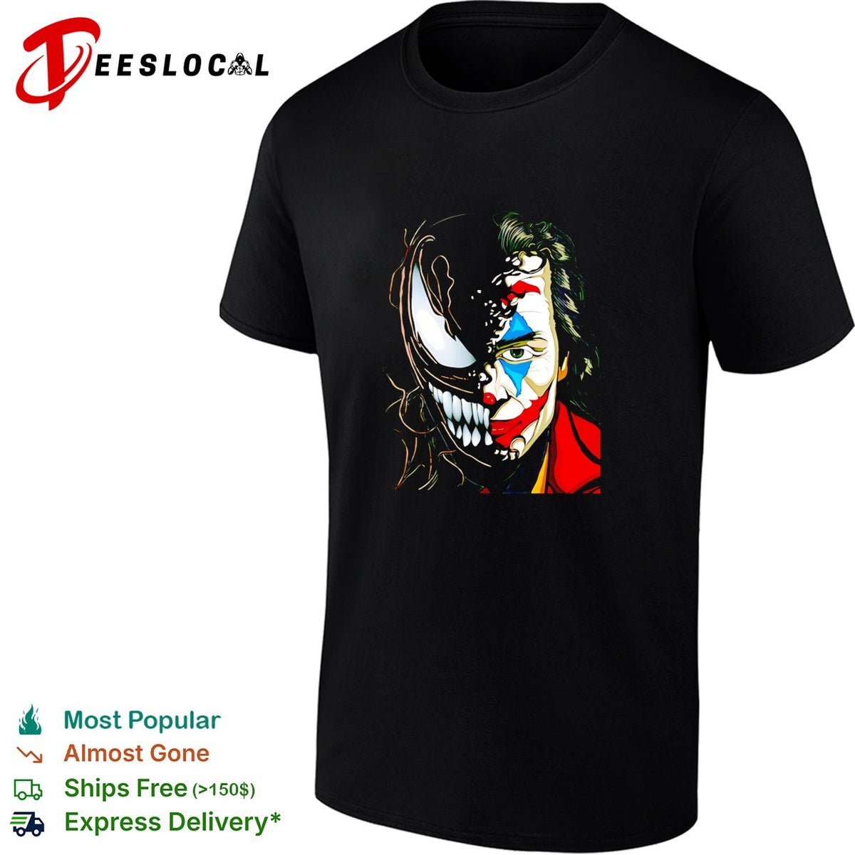 Joker and Venom half face shirt