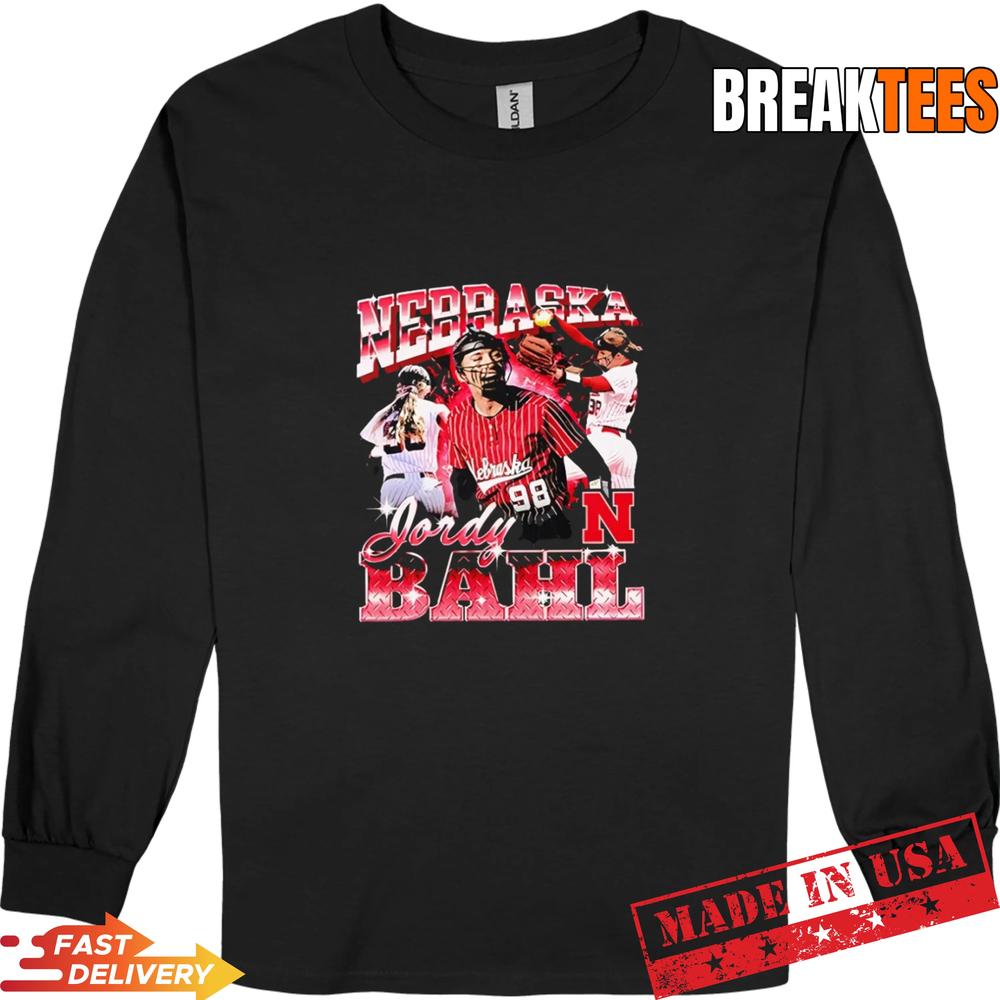 Jordy Bahl Nebraska Cornhuskers Black 90s Retro T-Shirt