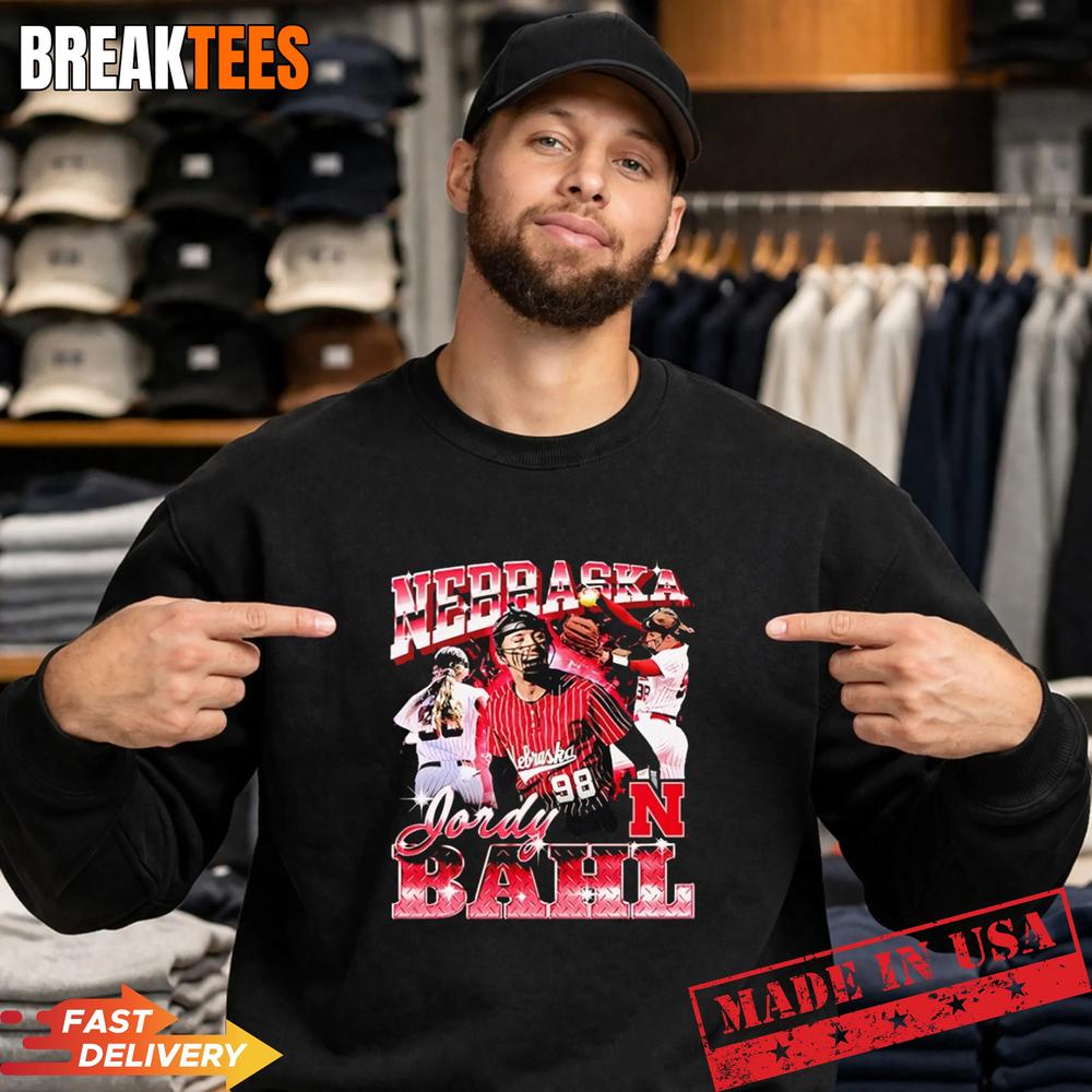 Jordy Bahl Nebraska Cornhuskers Black 90s Retro T-Shirt