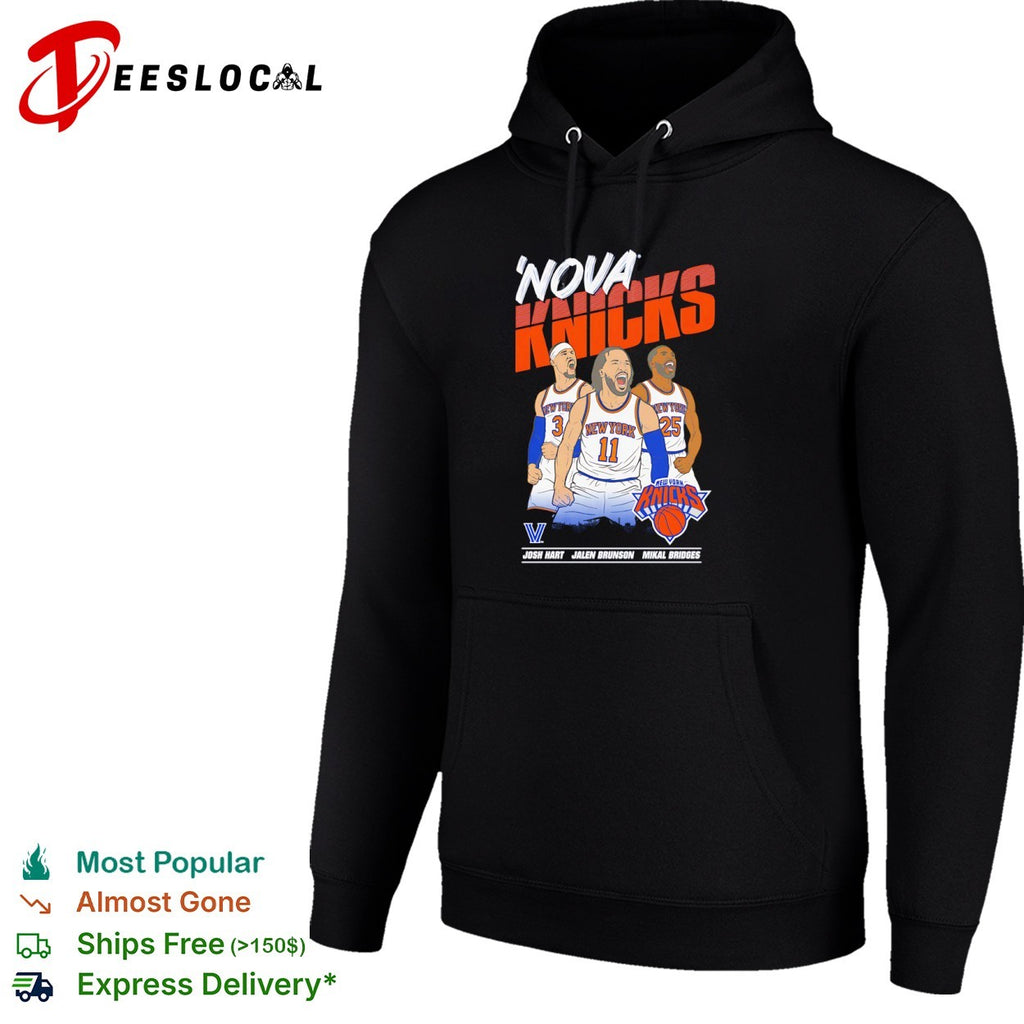 Josh Hart Jalen Brunson Mikal Bridges Nova Knicks New York NBA basketball shirt