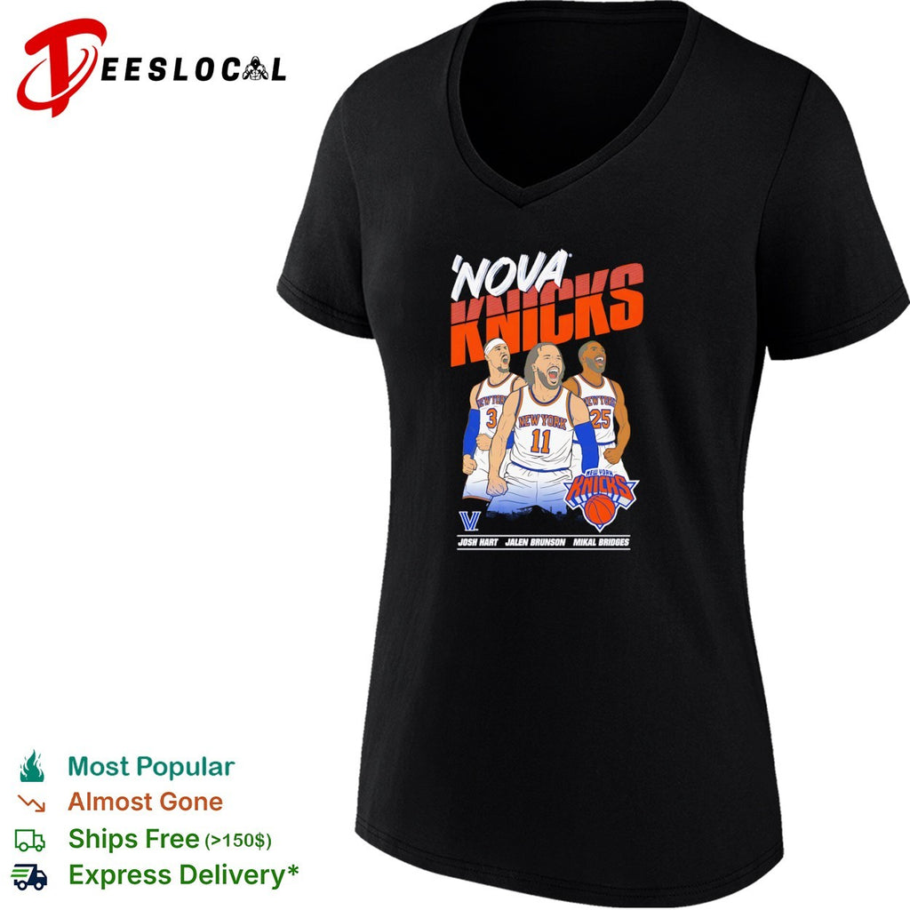 Josh Hart Jalen Brunson Mikal Bridges Nova Knicks New York NBA basketball shirt