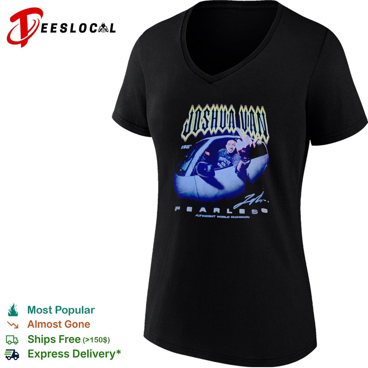 Joshua Van fearless flyweight world champion middle finger shirt