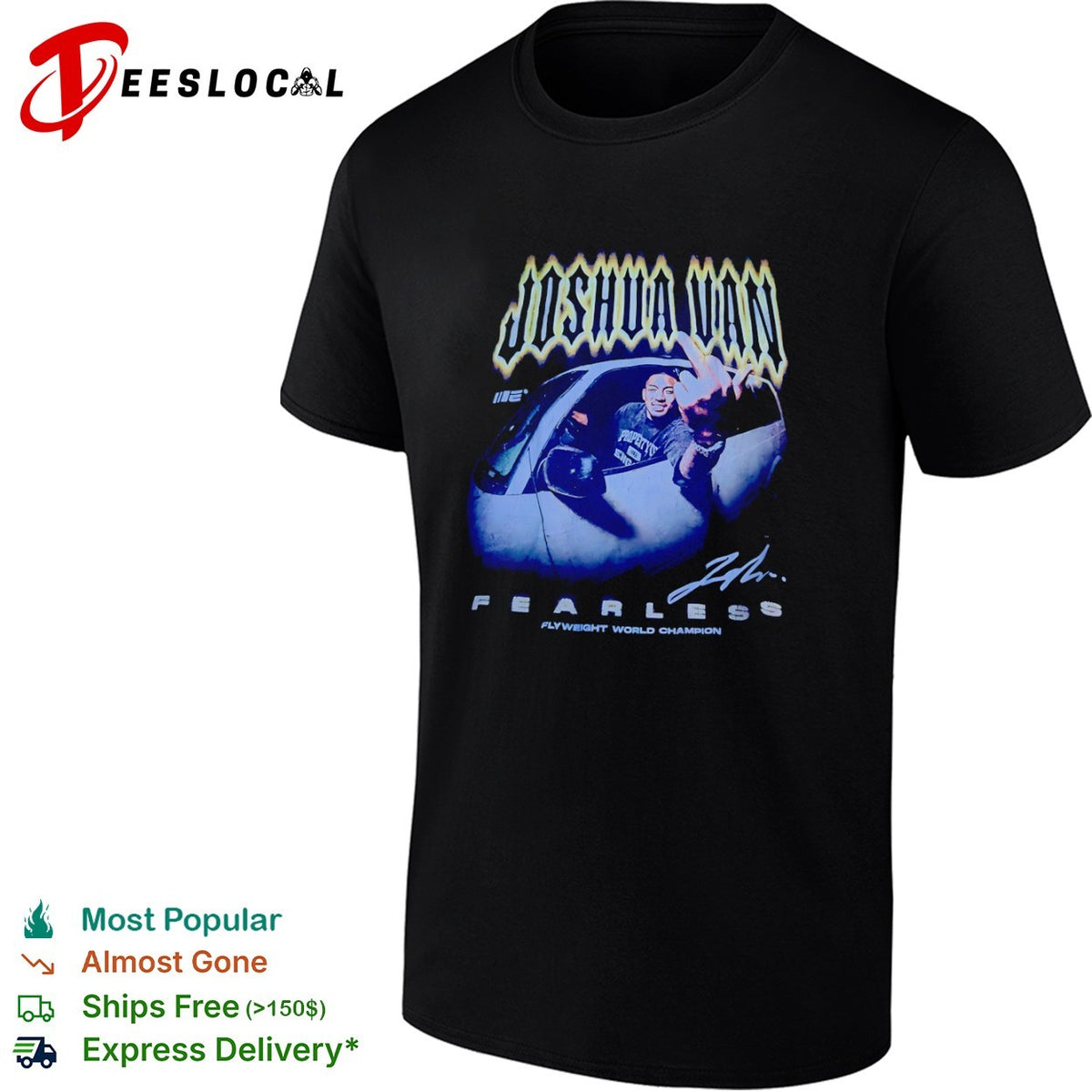 Joshua Van fearless flyweight world champion middle finger shirt