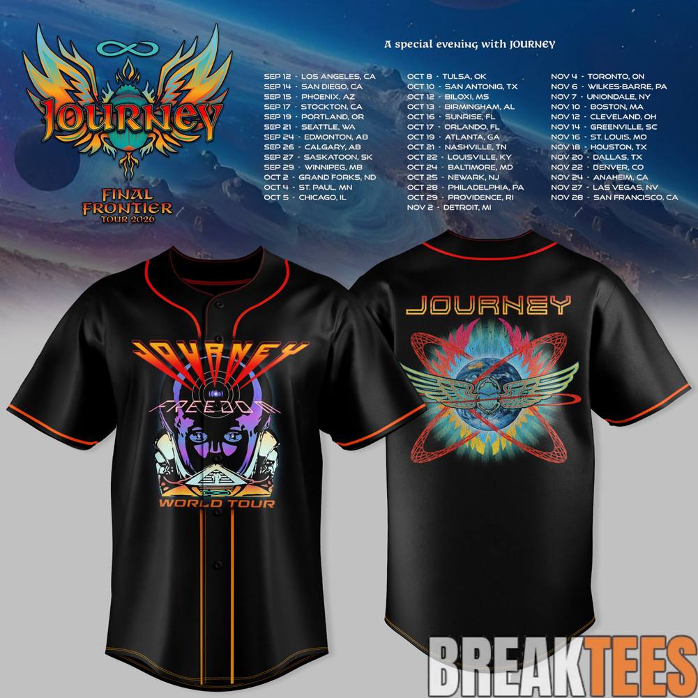 Journey Final Frontier 2026 Tour Baseball Jersey