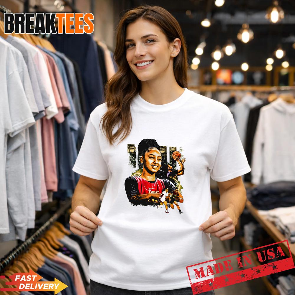 Juju Watkins Basketball Star Vintage Collage Graphic Fan T-Shirt