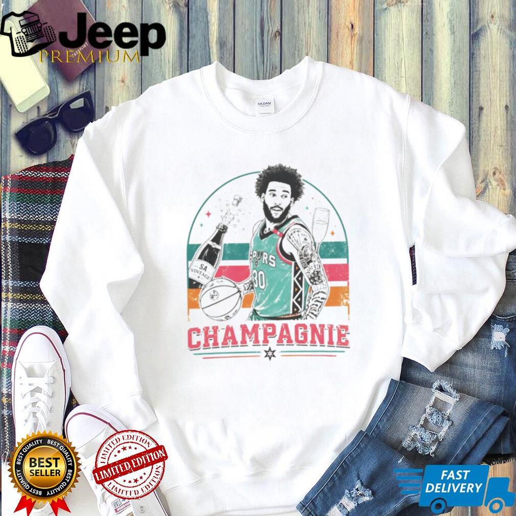 Julian Champagnie San Antonio Spurs Vintage Style Basketball T Shirt
