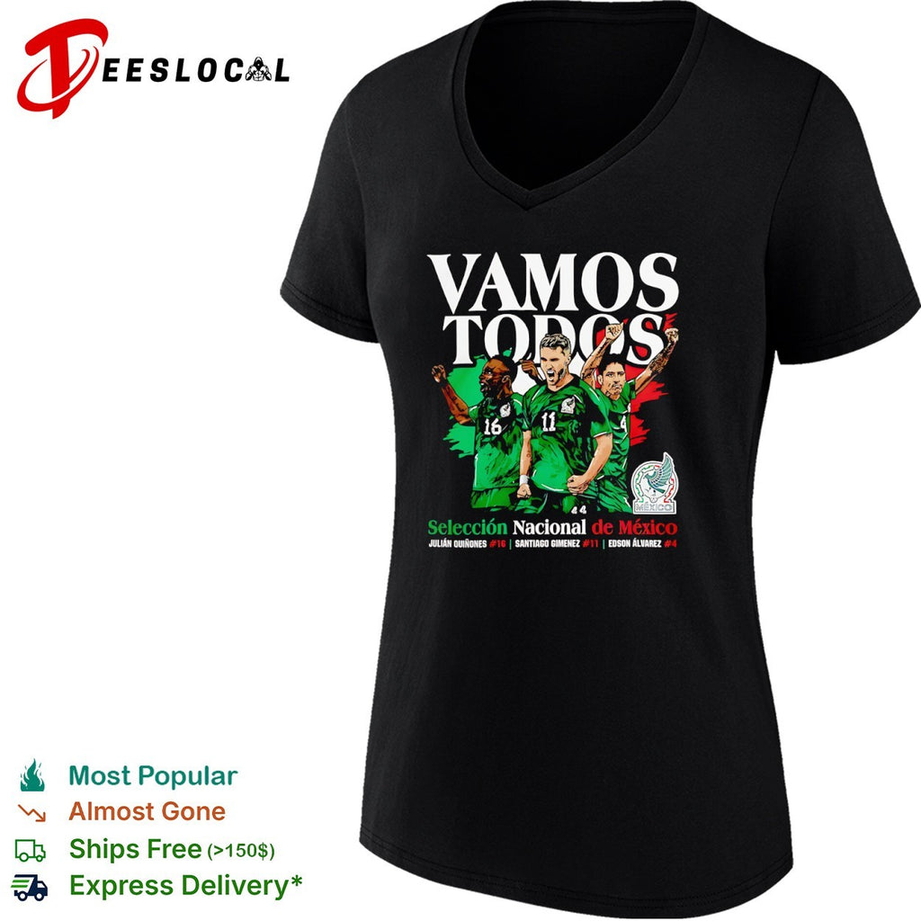 Julián Quiñones Santiago Giménez Edson Álvarez Mexico National Team Vamos Todos shirt