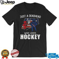Just A Deadhead Who Loves Hockey USA Flag Dancing Bears T Shirt