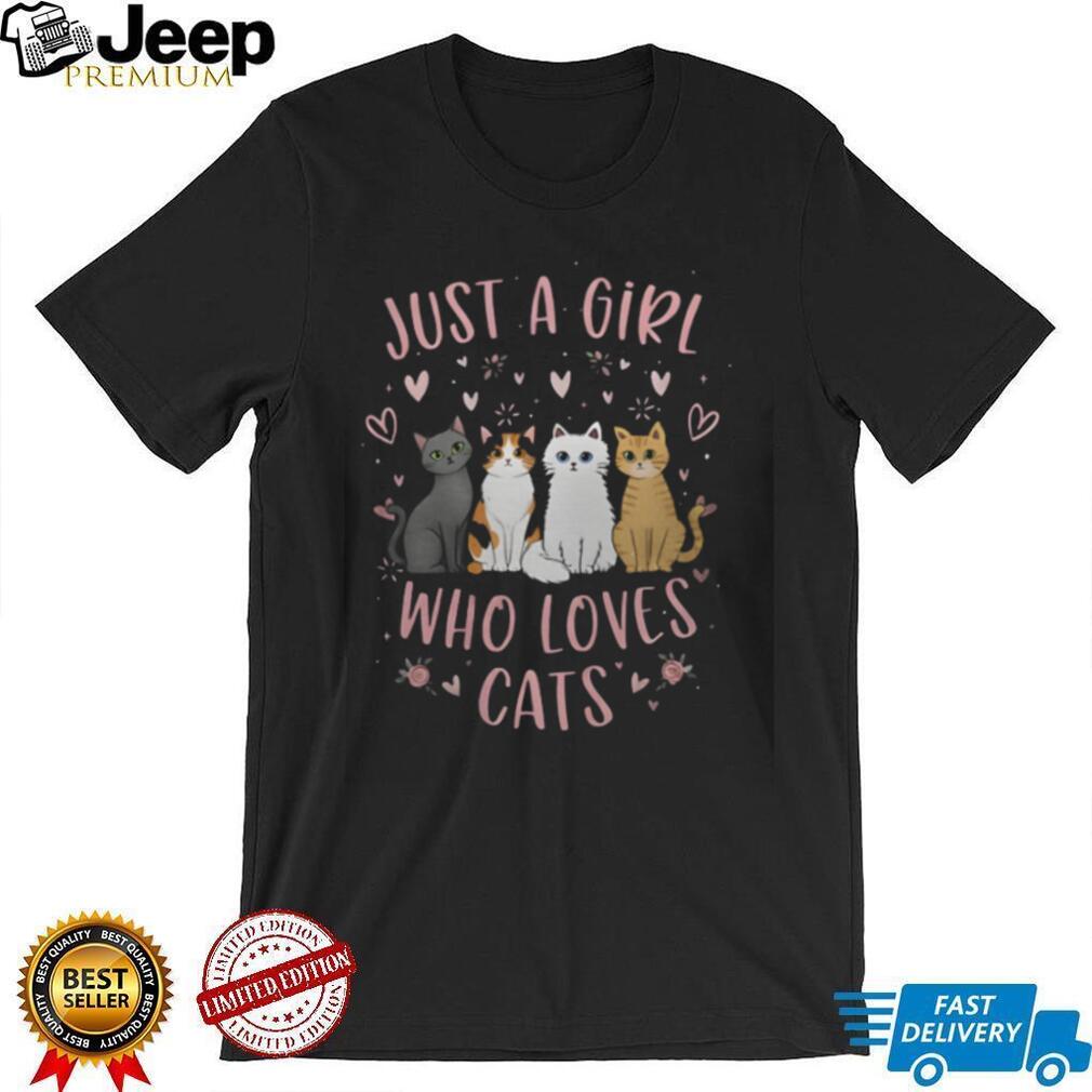 Just A Girl Who Loves Cats Cute Multi Cat Lover Graphic T Shirt