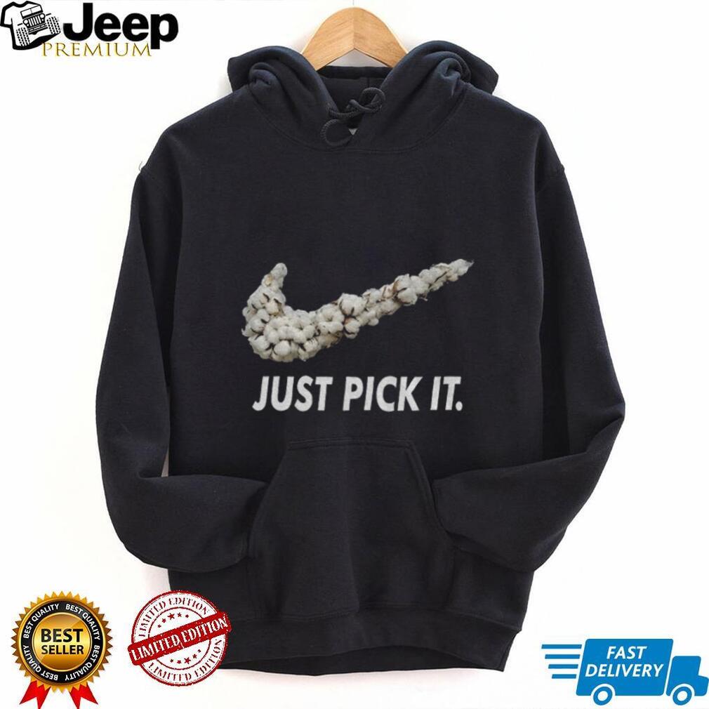 Just Pick It Cotton Swoosh Parody Funny Graphic T Shirt