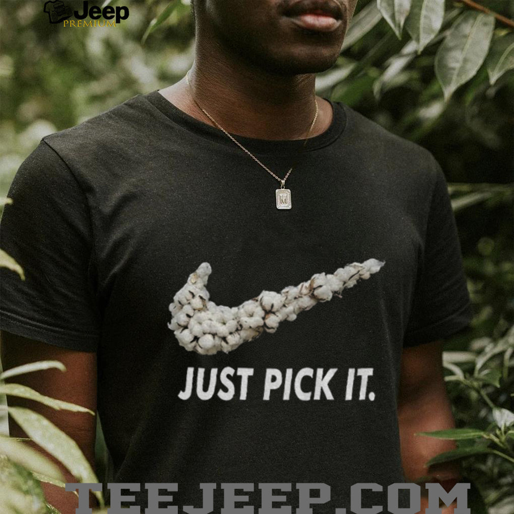 Just Pick It Cotton Swoosh Parody Funny Graphic T Shirt