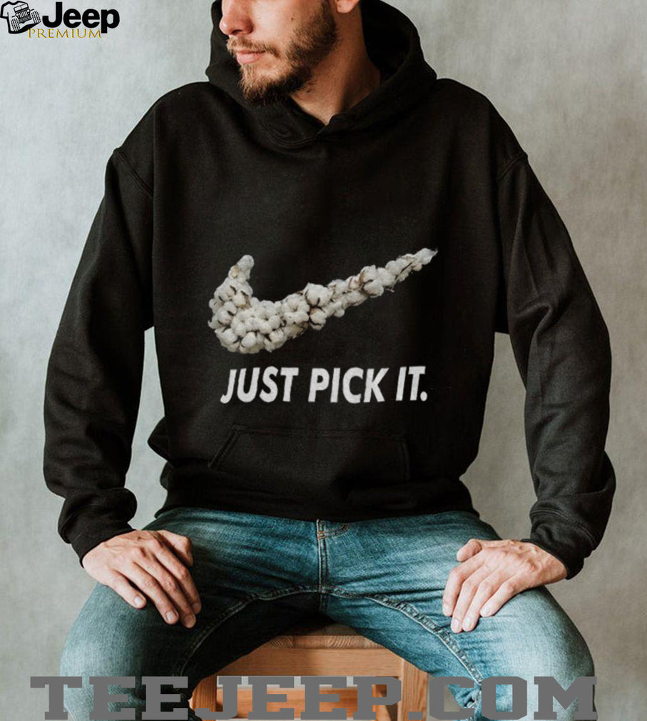 Just Pick It Cotton Swoosh Parody Funny Graphic T Shirt
