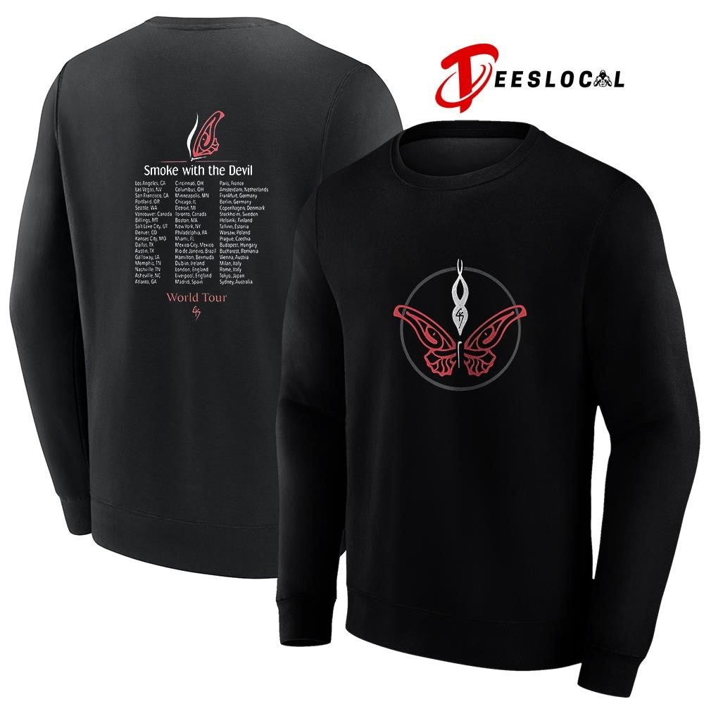 Just Roll With It Smoke with the Devil world tour cities shirt