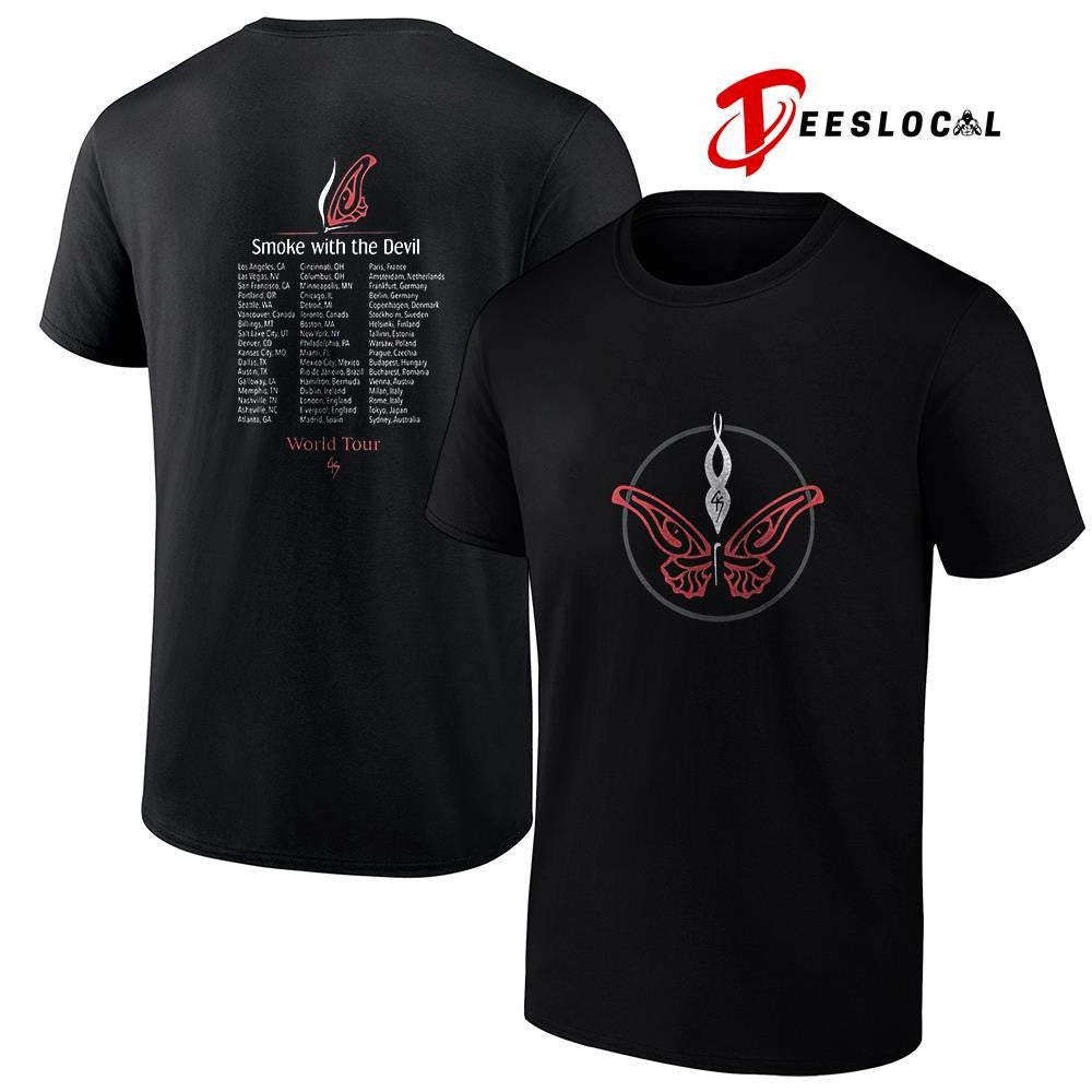 Just Roll With It Smoke with the Devil world tour cities shirt