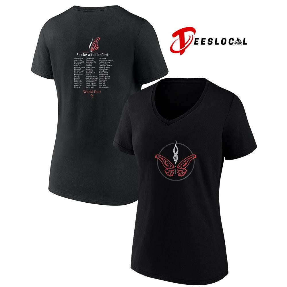 Just Roll With It Smoke with the Devil world tour cities shirt