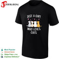 Just a girl who loves cats cute cartoon three cats hearts shirt