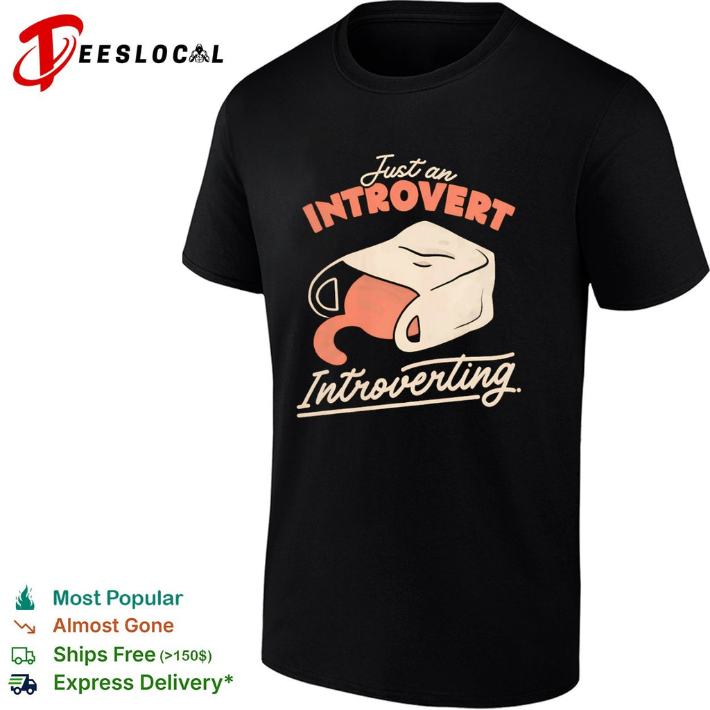 Just an Introvert Introverting Cat in a Bag shirt