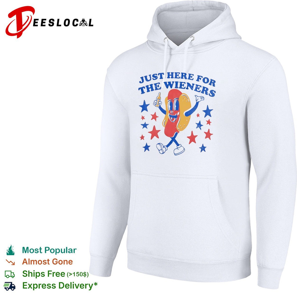 Just here for the wieners hot dog shirt