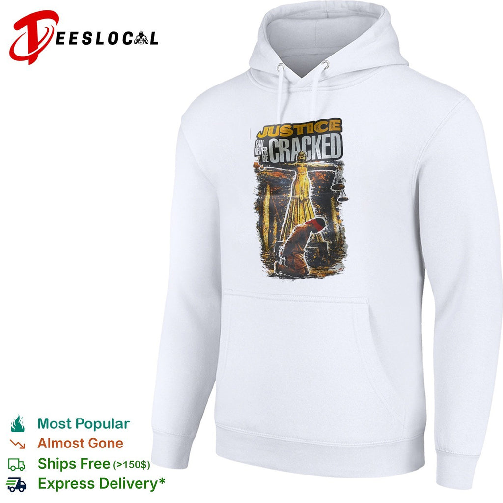Justice can never be cracked Lady Justice blindfolded kneeling figure shirt