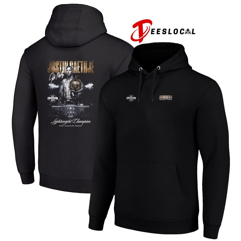 Justin Gaethje UFC Freedom 250 and new Men’s lightweight champion signature shirt