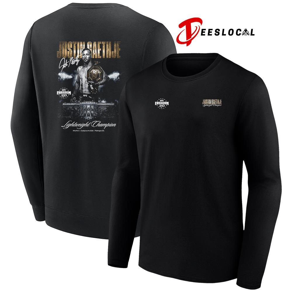 Justin Gaethje UFC Freedom 250 and new Men’s lightweight champion signature shirt