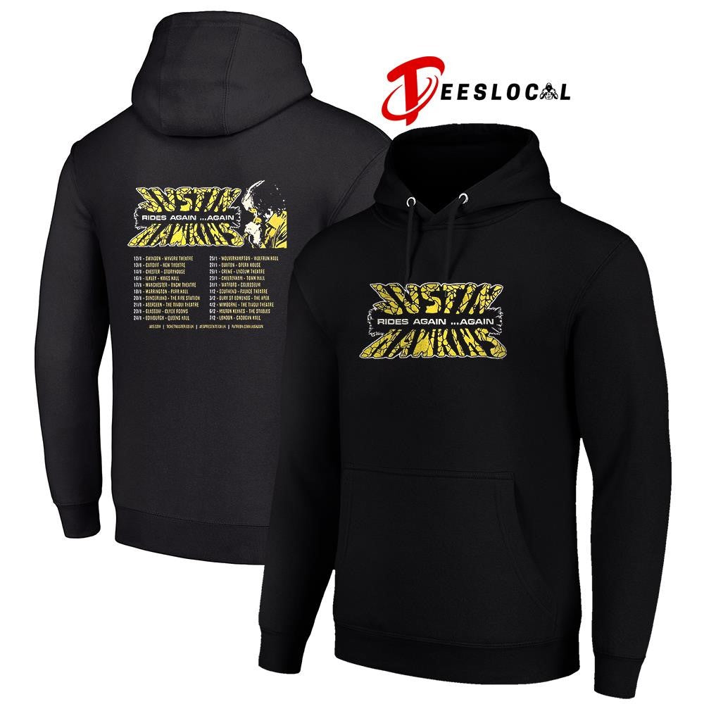 Justin Hawkins Rides Again Again tour 2026 dates schedule shirt