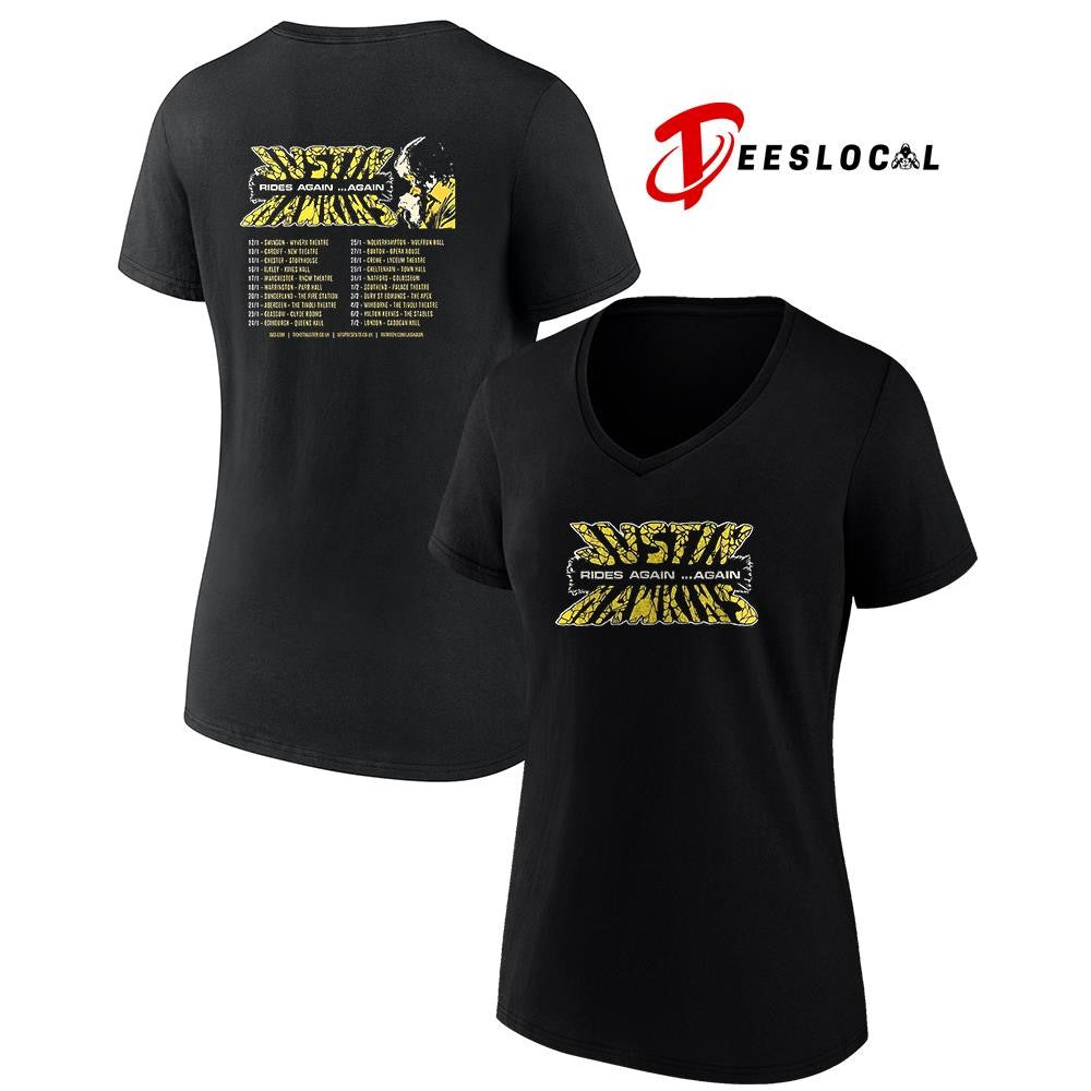Justin Hawkins Rides Again Again tour 2026 dates schedule shirt