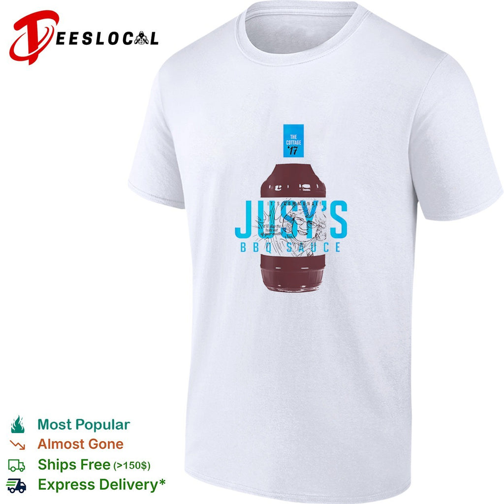 Jusy’s BBQ Sauce The Cottage ’17 it’s communal bottle label illustration graphic shirt