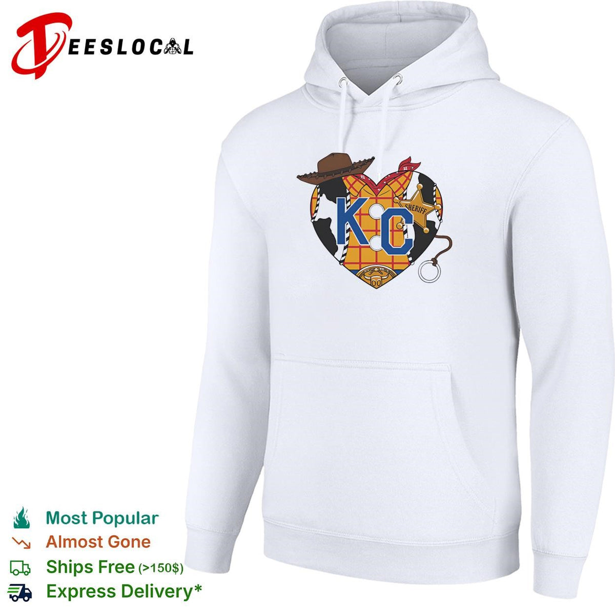 KC heart cowboy hat and sheriff badge western style illustration graphic shirt