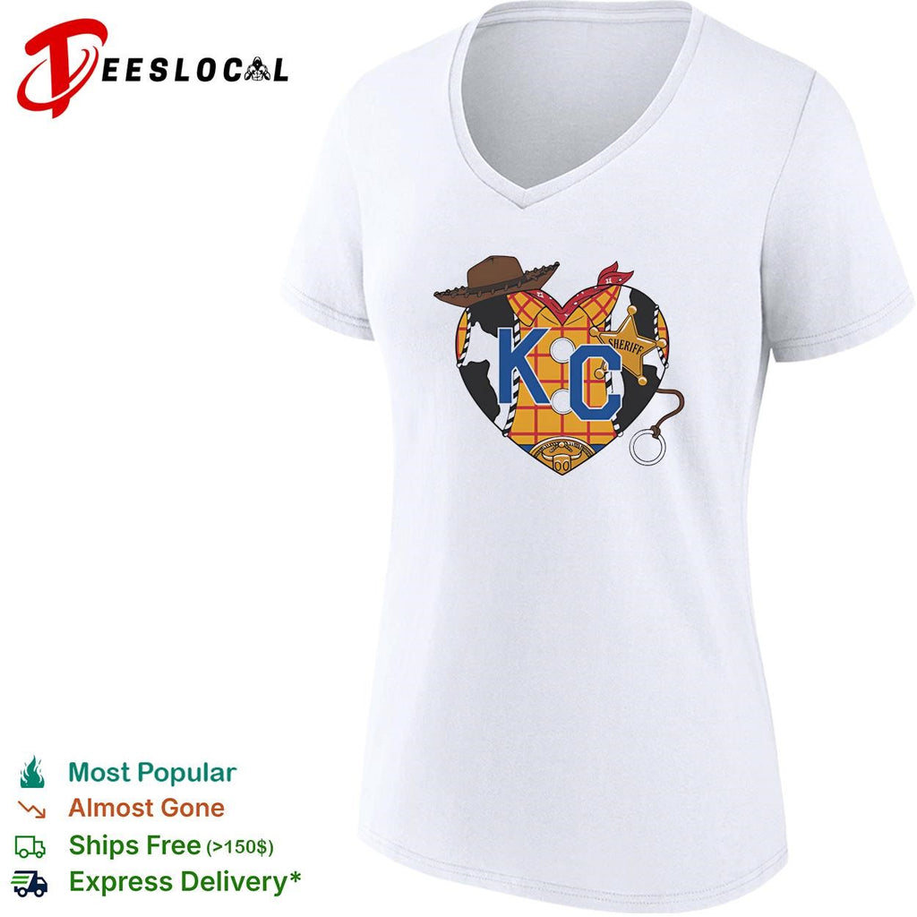 KC heart cowboy hat and sheriff badge western style illustration graphic shirt