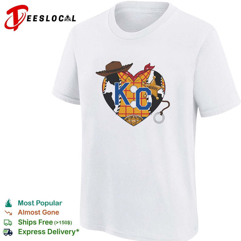 KC heart cowboy hat and sheriff badge western style illustration graphic shirt