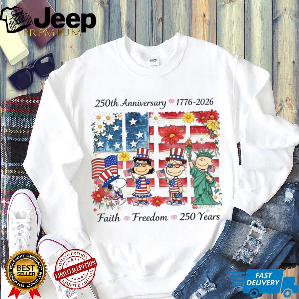 Peanuts Gang America 250th Anniversary T Shirt Faith Freedom 1776 2026