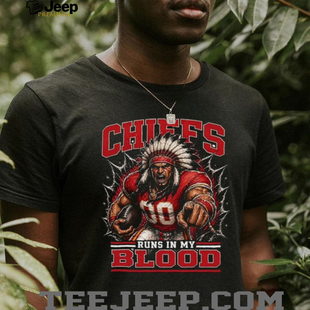 Kansas City Chiefs Football Runs In My Blood Fan Retro Vintage Men Shirt