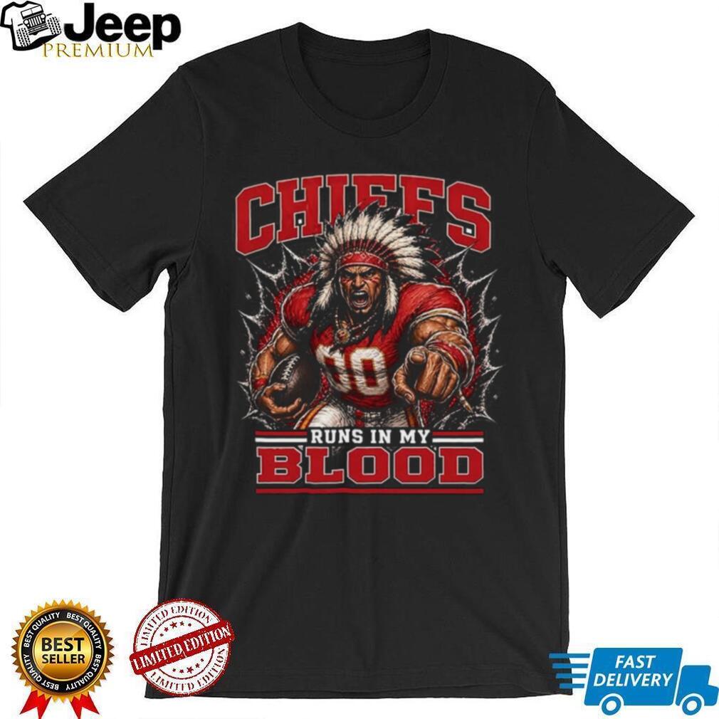 Kansas City Chiefs Football Runs In My Blood Fan Retro Vintage Men Shirt