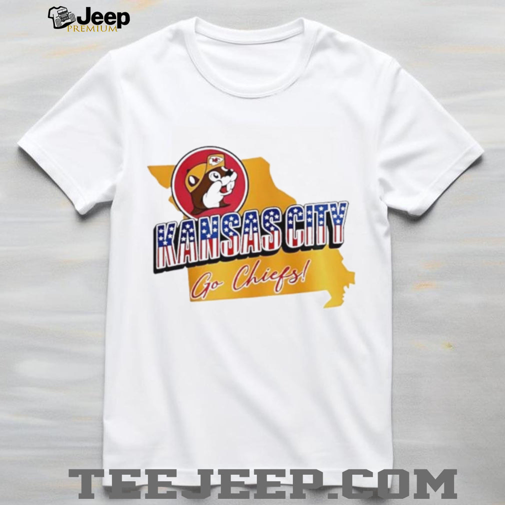 Kansas City Chiefs Mascot Football State Map T Shirt