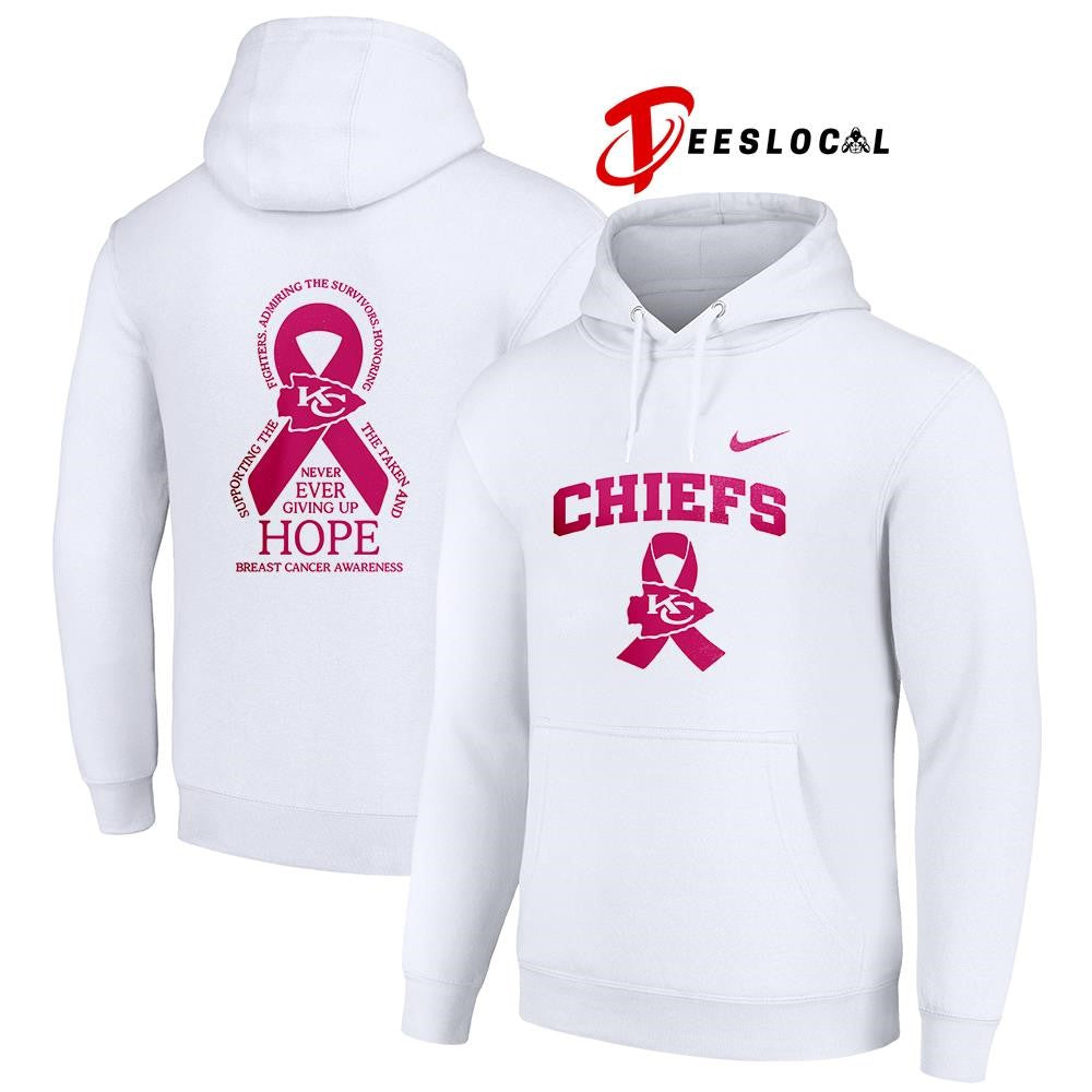 Kansas City Chiefs never ever giving up hope breast cancer awareness shirt