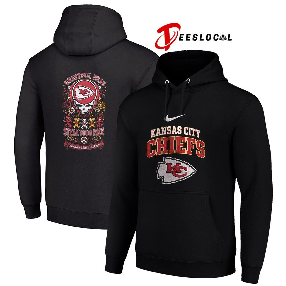 Kansas City Chiefs x Grateful Dead steal your face peace love logo shirt