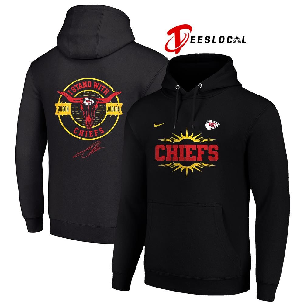 Kansas City Chiefs x Jason Aldean I stand signature logo shirt ]