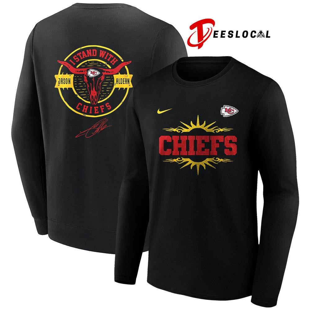 Kansas City Chiefs x Jason Aldean I stand signature logo shirt ]