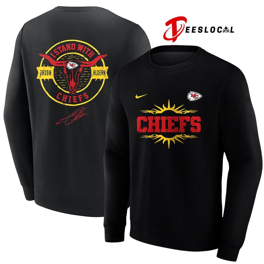Kansas City Chiefs x Jason Aldean I stand signature logo shirt ]