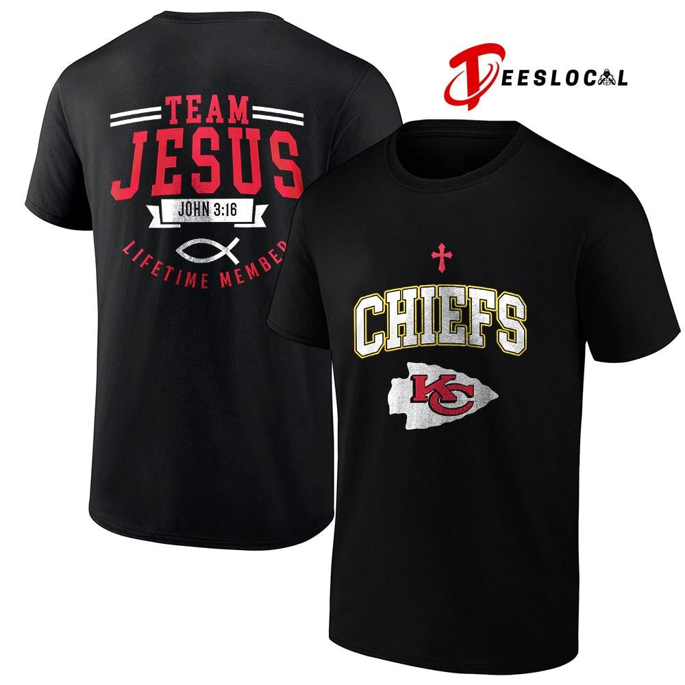 Kansas City Chiefs x team Jesus lifetime member John 3 16 logo shirt