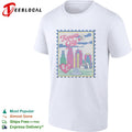 Kansas City Heart KC Badminton Shuttlecock Skyline City Landmarks Postage Stamp shirt
