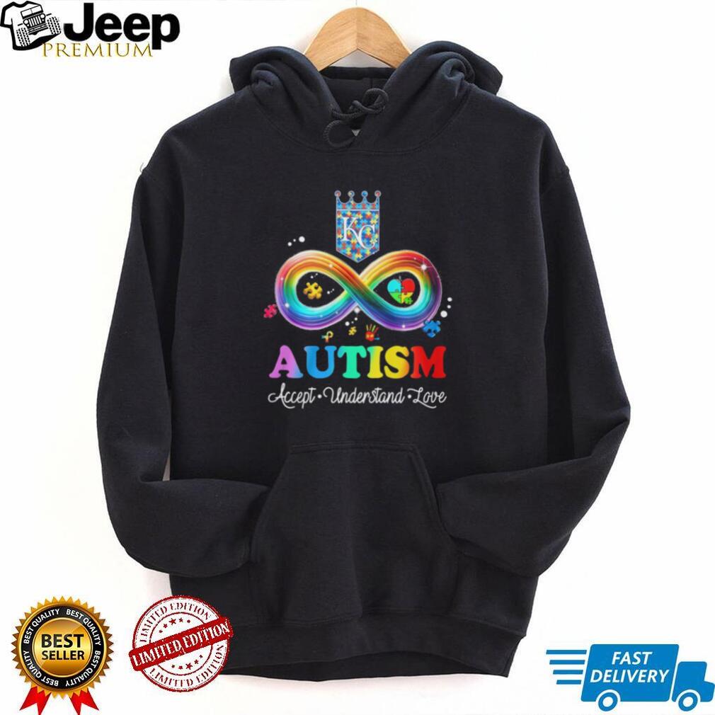 Kansas City KC Royals Autism Awareness Infinity Rainbow T Shirt