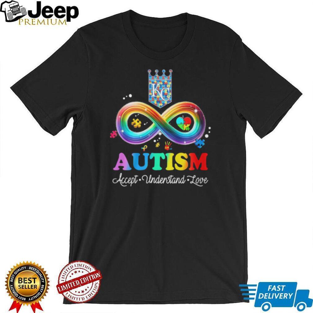 Kansas City KC Royals Autism Awareness Infinity Rainbow T Shirt