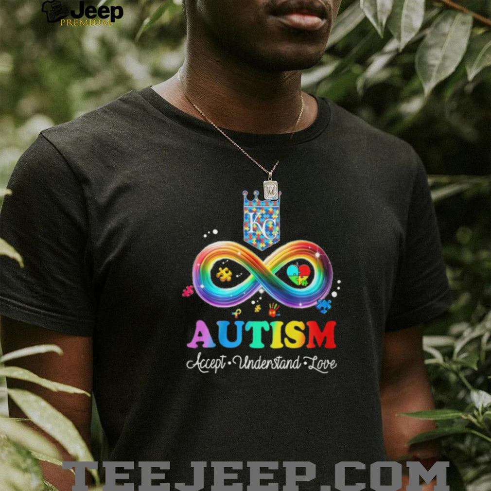 Kansas City KC Royals Autism Awareness Infinity Rainbow T Shirt