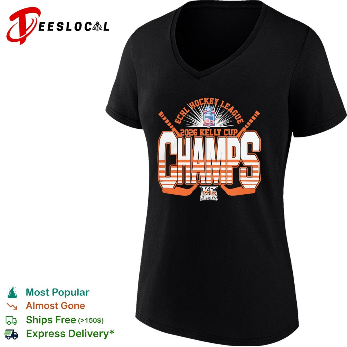 Kansas City Mavericks 2026 ECHL Hockey League Kelly Cup Champs shirt