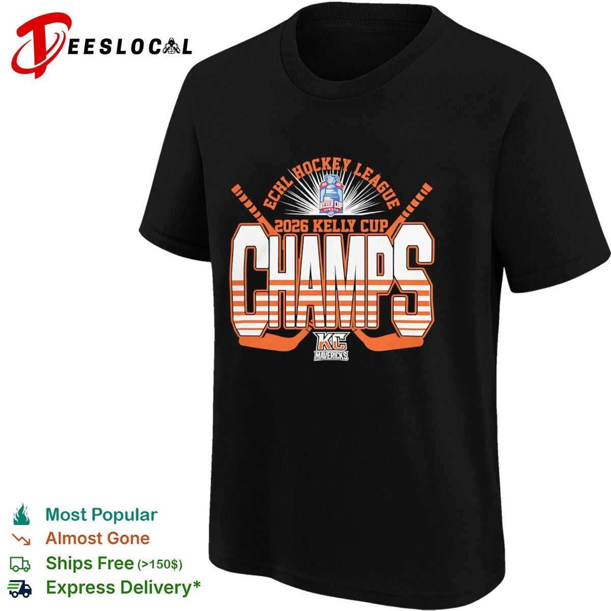 Kansas City Mavericks 2026 ECHL Hockey League Kelly Cup Champs shirt