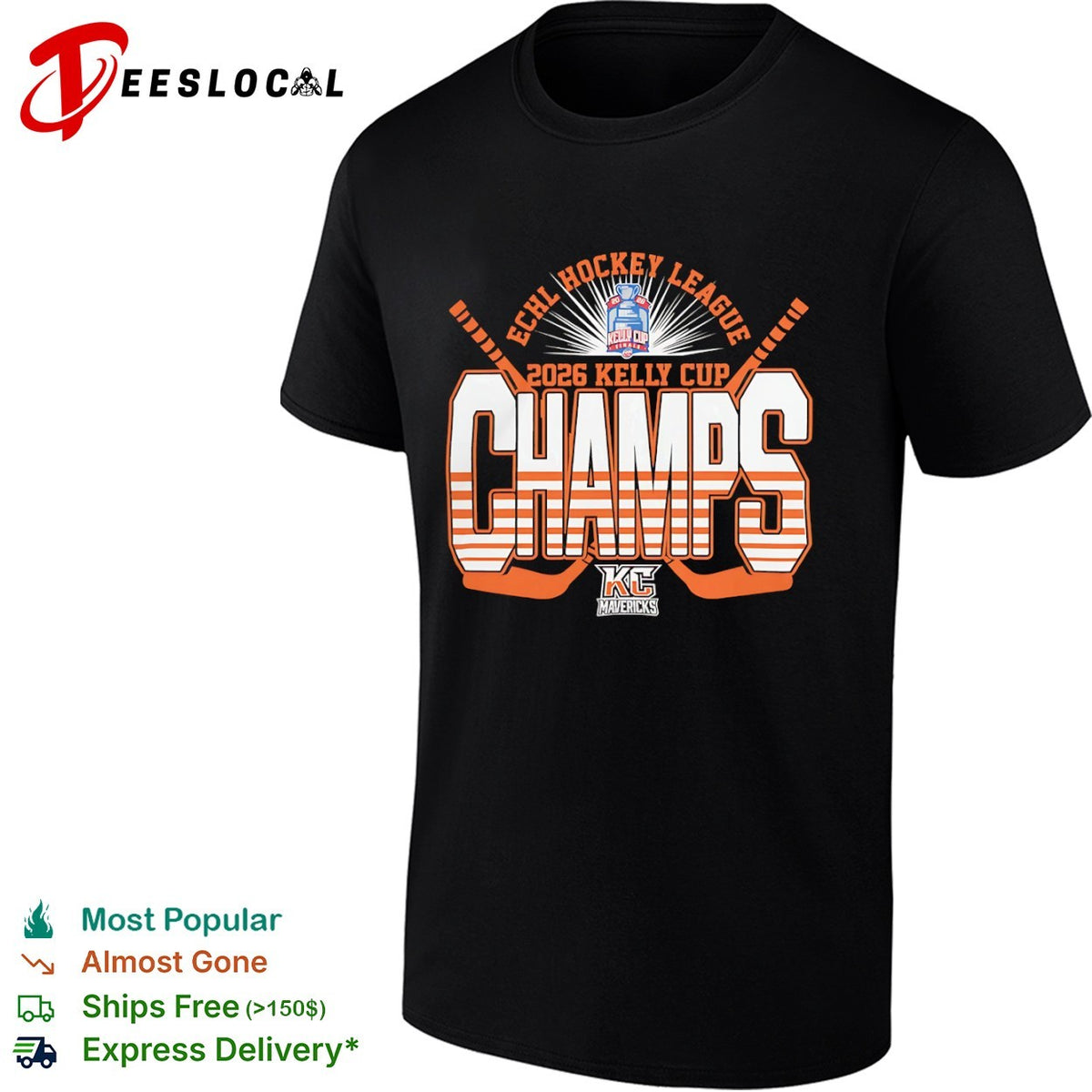Kansas City Mavericks 2026 ECHL Hockey League Kelly Cup Champs shirt