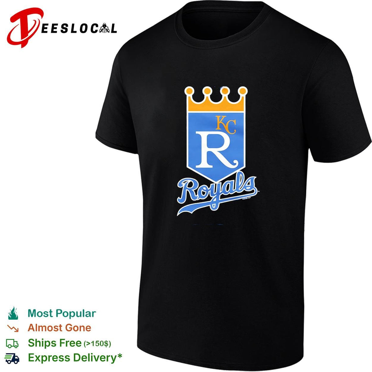 Kansas City Royals KC crown royal shield baseball logo vintage shirt