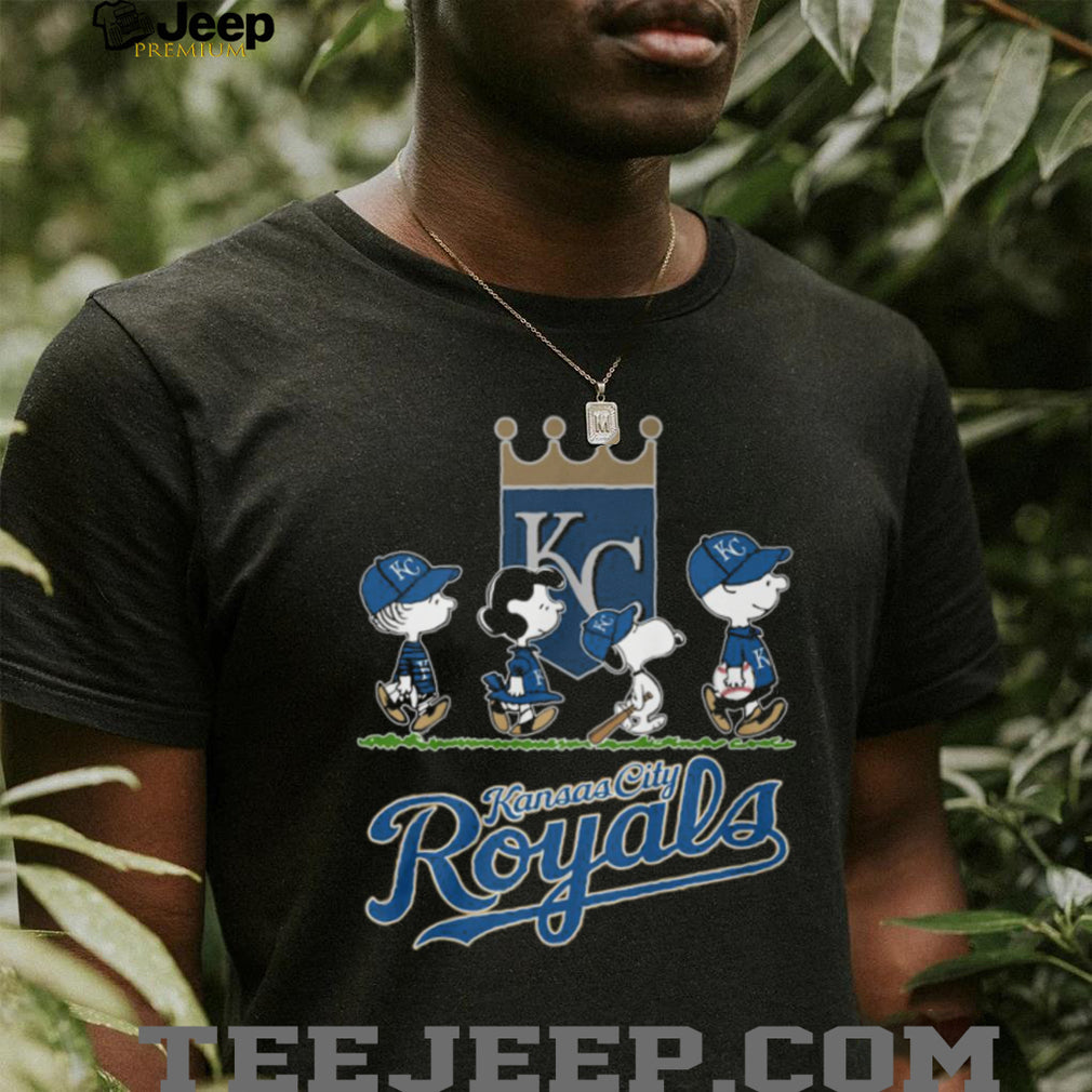 Kansas City Royals Peanuts Characters Baseball Shirt